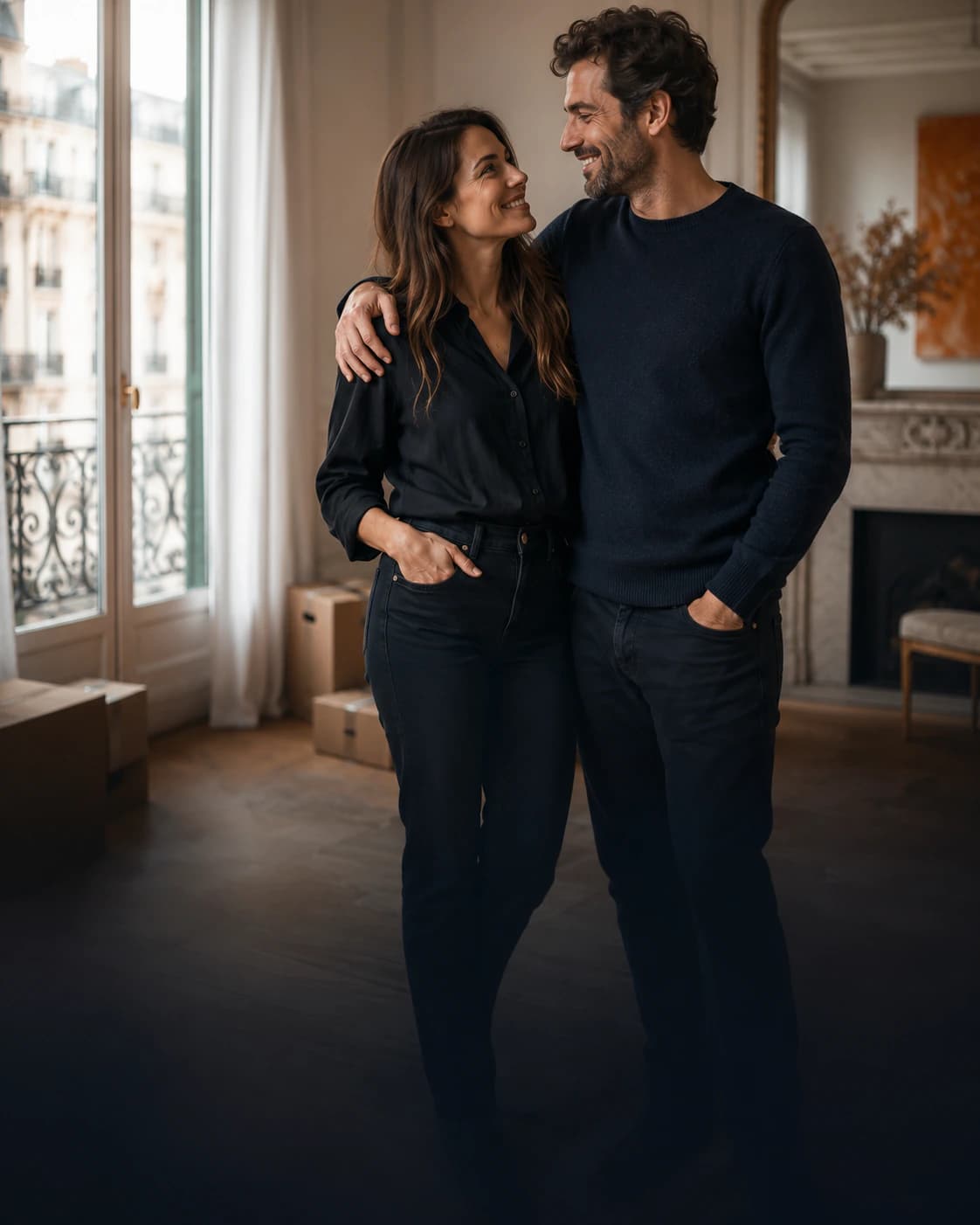 Couple emménageant dans leur nouveau logement