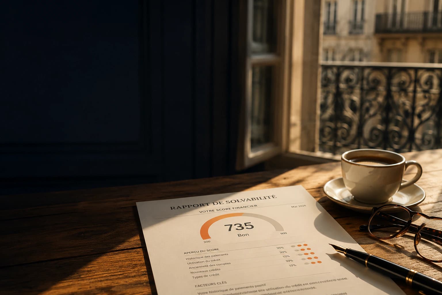 Rapport de solvabilité Cherchimmo posé sur un bureau